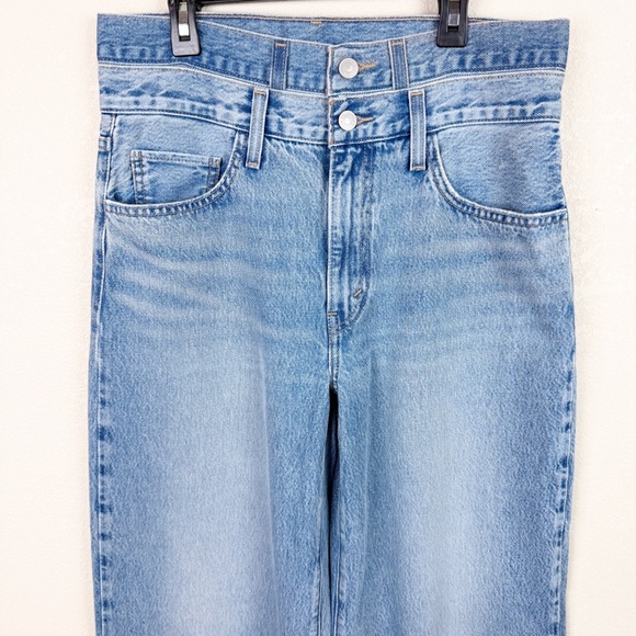 Levis Womans Wide Leg Baggy Double Waist Jeans Denim Size 27 - Picture 2 of 7